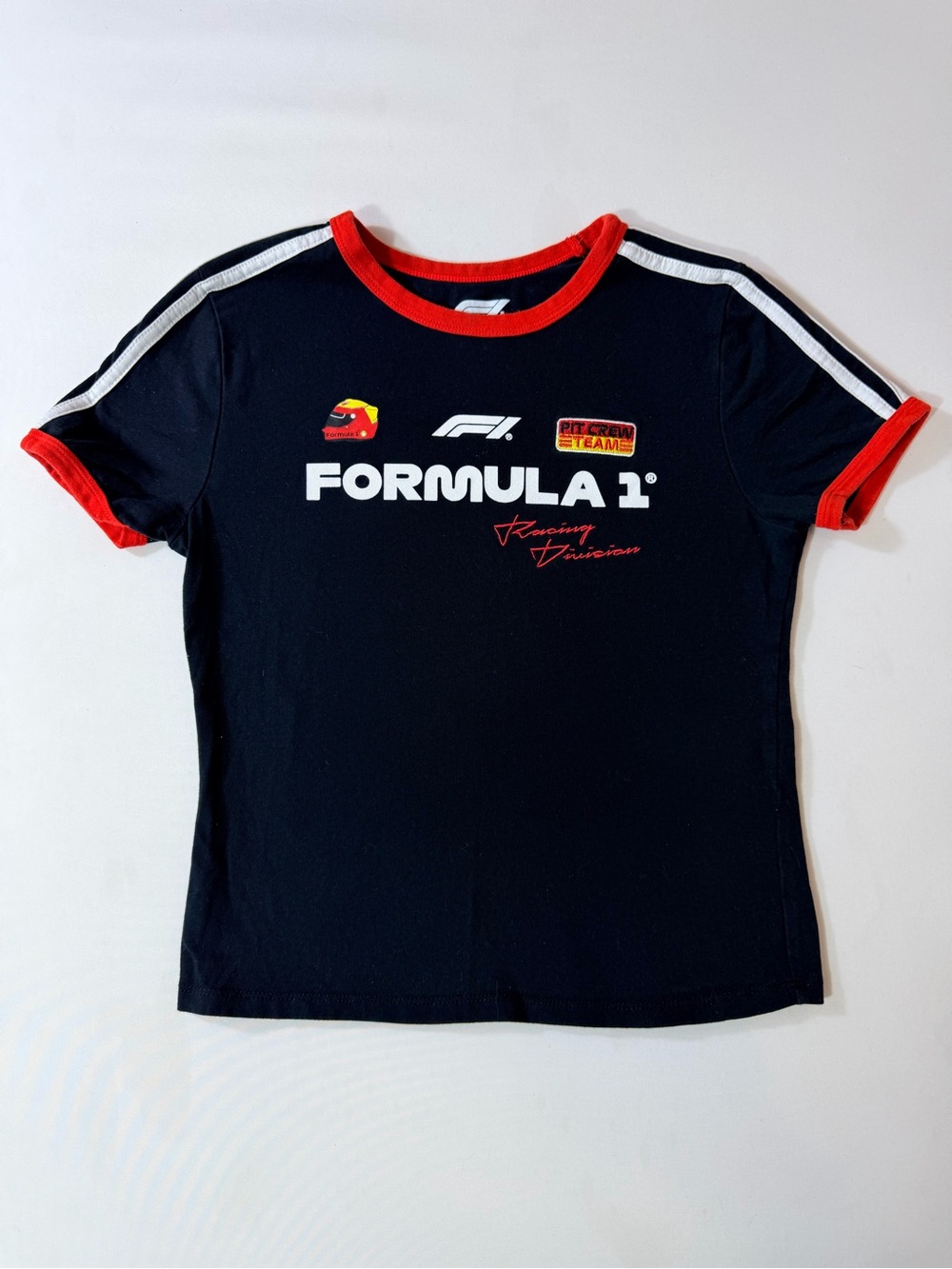 Formula 1 Racing Division Black Crop T-Shirt Women’s Sz Small